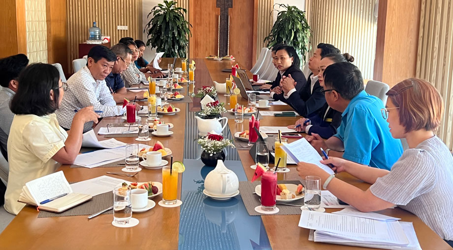 Buổi làm việc chiều ngày 6.8 tại FLC Quy Nhơn. Ảnh: Mai Thảo.