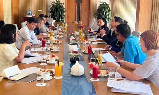 Buổi làm việc chiều ngày 6.8 tại FLC Quy Nhơn. Ảnh: Mai Thảo.