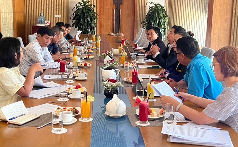 Buổi làm việc chiều ngày 6.8 tại FLC Quy Nhơn. Ảnh: Mai Thảo.