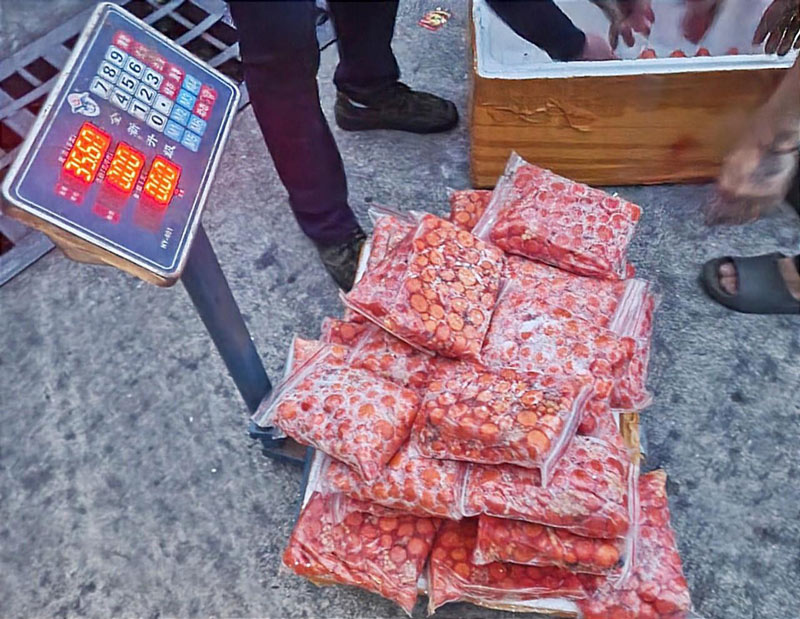 Trứng gà non bên trong các hộp xốp. Ảnh: Đinh Viết Vinh