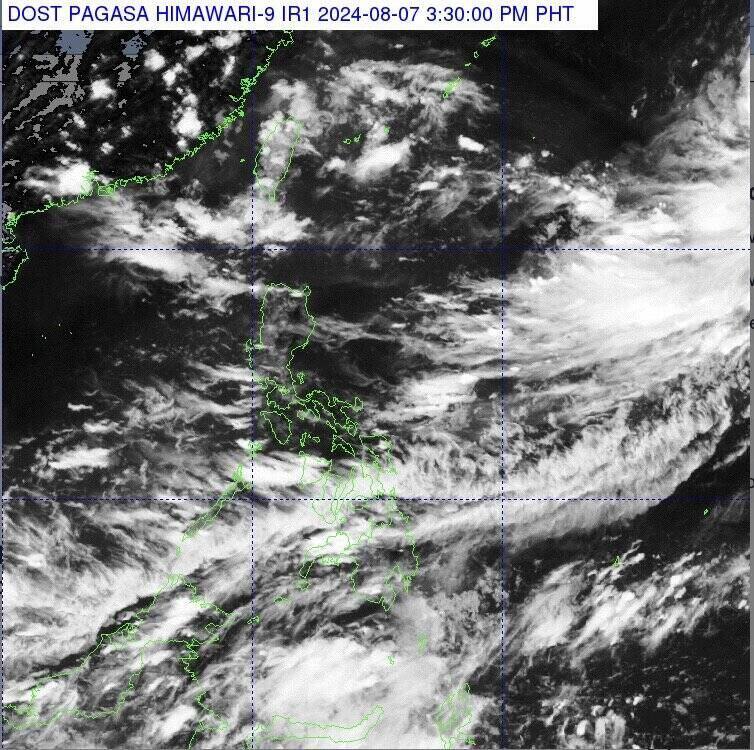 Two low-pressure systems near the South China Sea merged on August 7 and gradually weakened. Photo: PAGASA