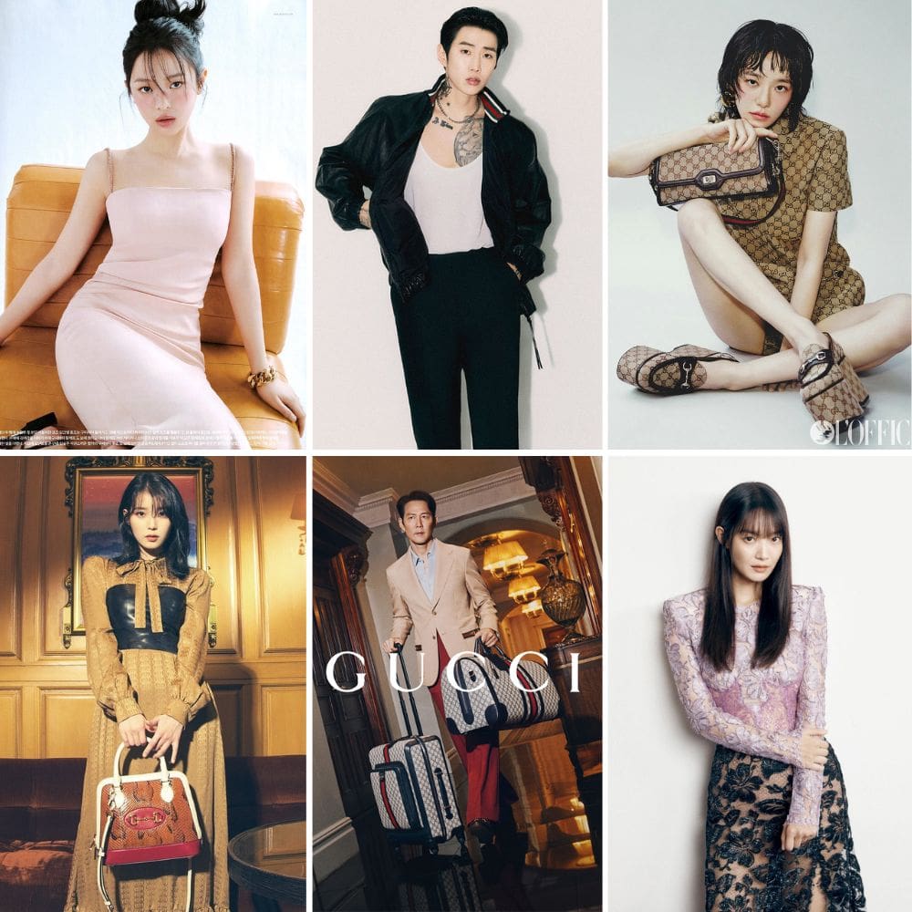 Some Korean actors, singers, and Kpop stars who are currently Gucci's global ambassadors. Photo: Naver