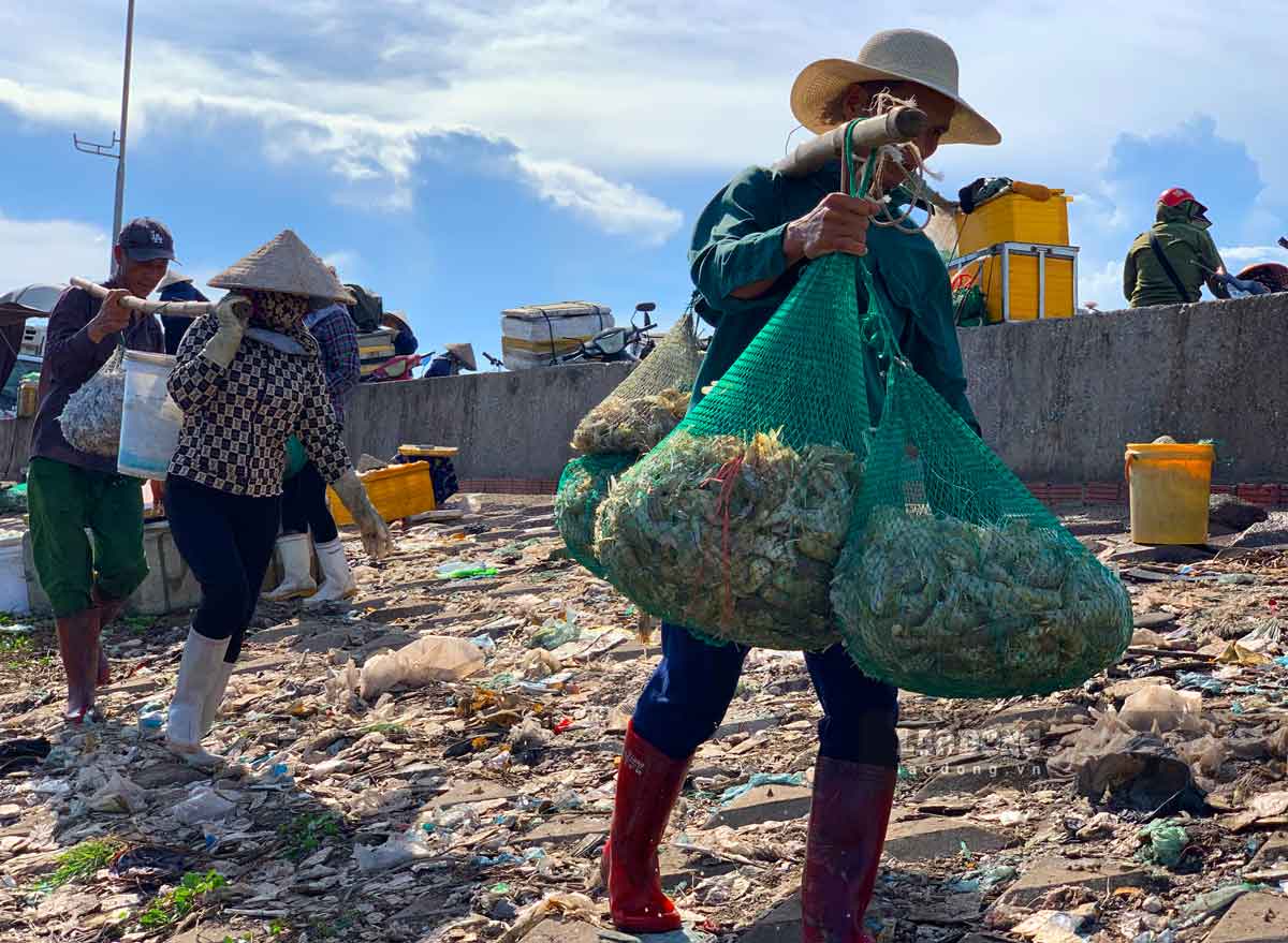 Chợ cá Giao Hải (huyện Giao Thủy). Ảnh: Lương Hà