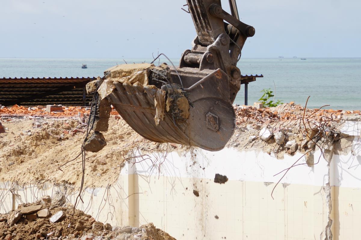 Some areas are still being demolished, with some walls still standing