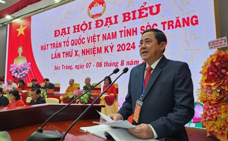 Mr. Ngô Hùng - Member of the Party Committee of Vĩnh Châu Municipality was elected to serve as the Chairman of the Vietnam Fatherland Front Committee of Sóc Trăng Province. Photo: Vietnam Fatherland Front Committee of Sóc Trăng Province