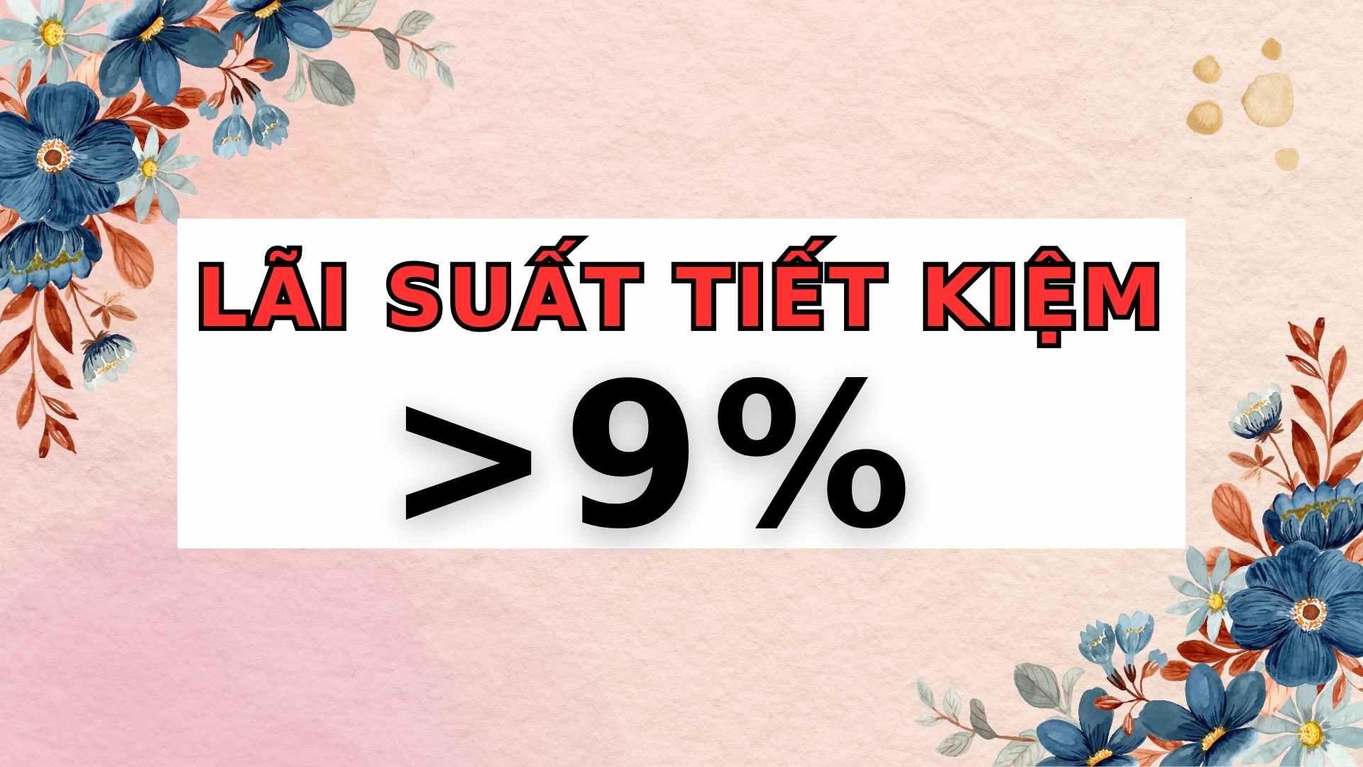 Một ngân hàng có lãi suất hơn 9% khi gửi tiết kiệm 13 tháng. Thiết kế: Thạch Lam 
