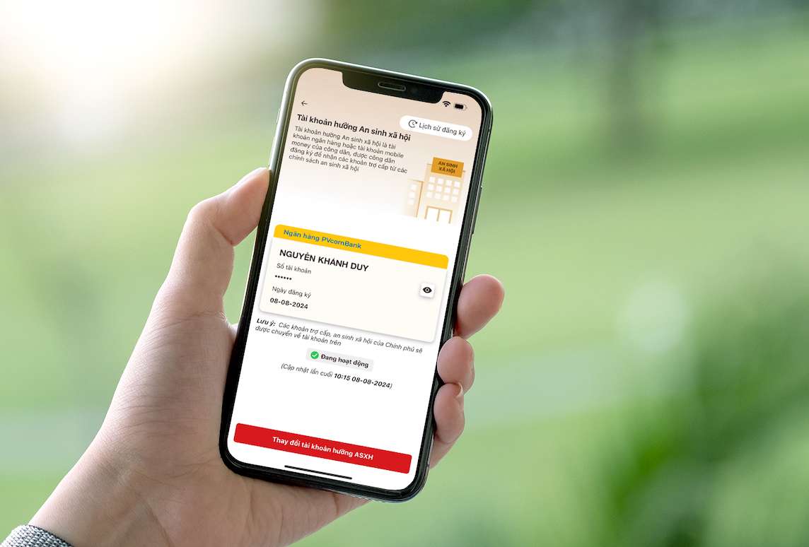 PVcomBank triển khai thành công dịch vụ liên kết tài khoản nhận chi trả an sinh xã hội trên ứng dụng VNeID.