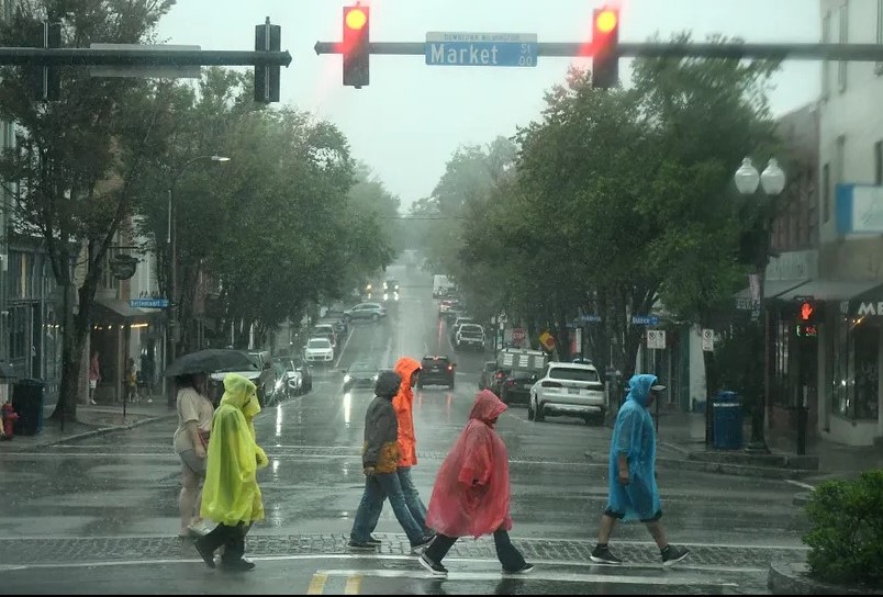 Heavy rain caused by the influence of hurricane number 5 Debby. Photo: USA Today Network