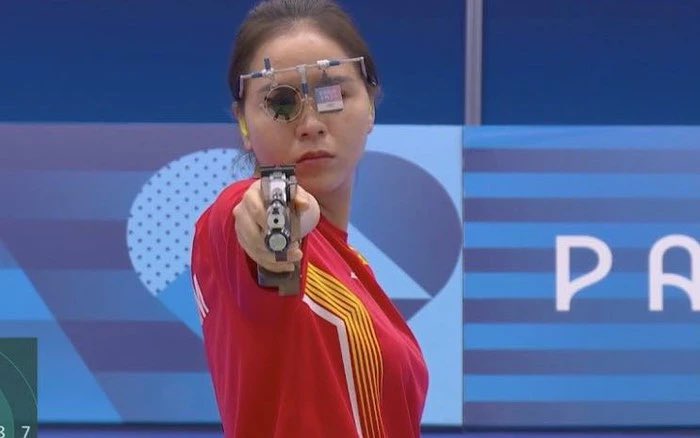 Trịnh Thu Vinh là vận động viên của thể thao Việt Nam đến gần nhất với cơ hội có huy chương. Ảnh: Cắt từ video