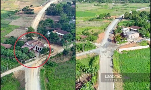 Diện mạo mới ở vị trí có ngôi nhà từng là điễm nghẽn cuối cùng trên tuyến đường dự án 164 tỉ đồng ở Phú Thọ.