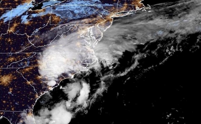 Bão số 4 Debby hiện đã trở thành áp thấp nhiệt đới. Ảnh: NOAA