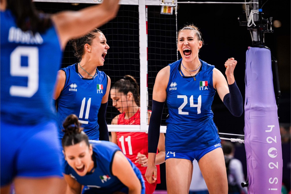 The Italian women's volleyball team won easily against the Turkish team. Photo: Volleyball World