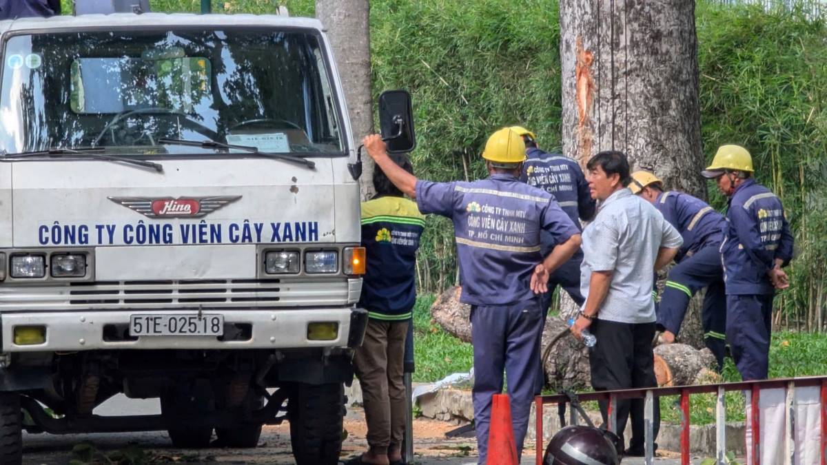 Lực lượng chức năng đang xử lý hiện trường vụ việc. Ảnh: Anh Tú