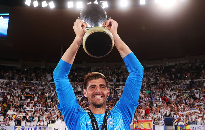 Courtois từng vô địch Siêu cúp châu Âu vào năm 2022. Ảnh: CLB Real Madrid