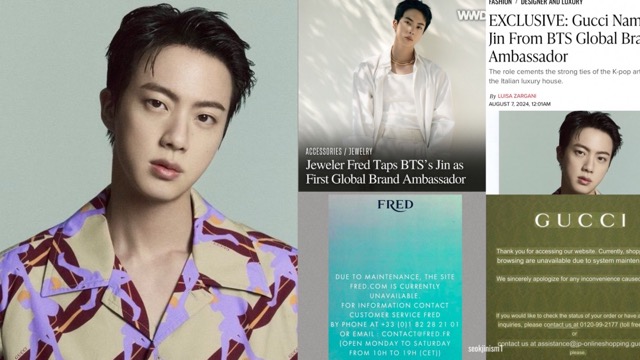 Jin BTS khiến Gucci tăng sức hút. Ảnh: Allkpop.
