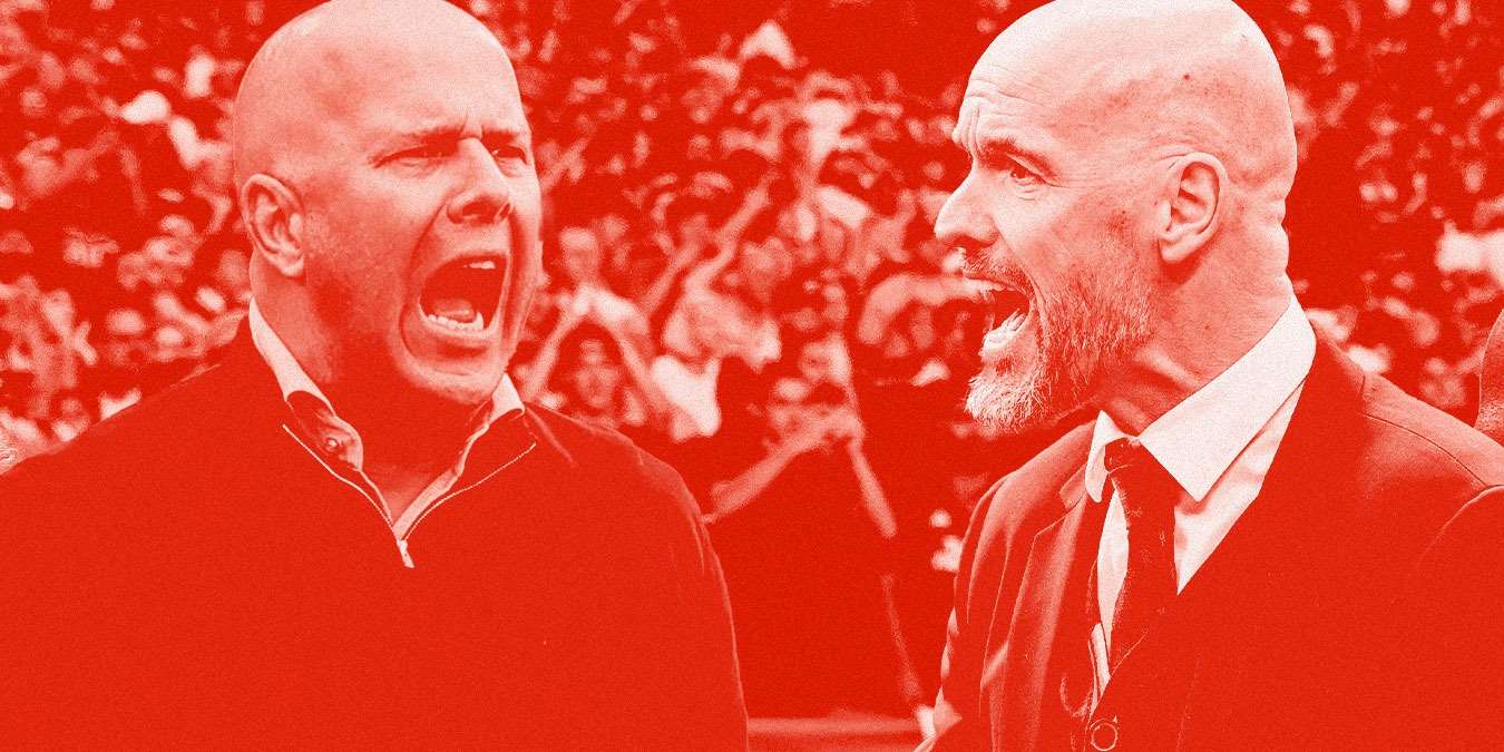 Man United vs Liverpool là cuộc đấu trí giữa Erik ten Hag và Arne Slot. Ảnh: Opta