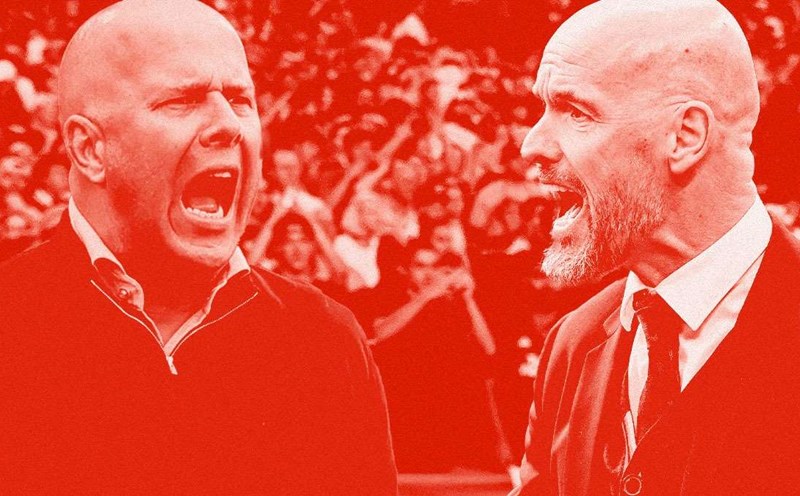 Man United vs Liverpool là cuộc đấu trí giữa Erik ten Hag và Arne Slot. Ảnh: Opta