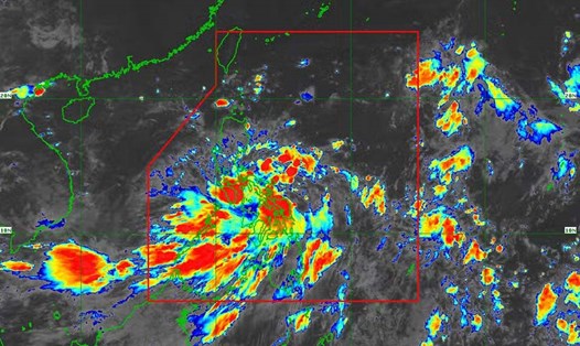 Vùng áp thấp nằm ở phía đông Đông Visayas đã phát triển thành áp thấp nhiệt đới vào lúc 8h sáng 1.9, được đặt tên là Enteng. Ảnh: PAGASA