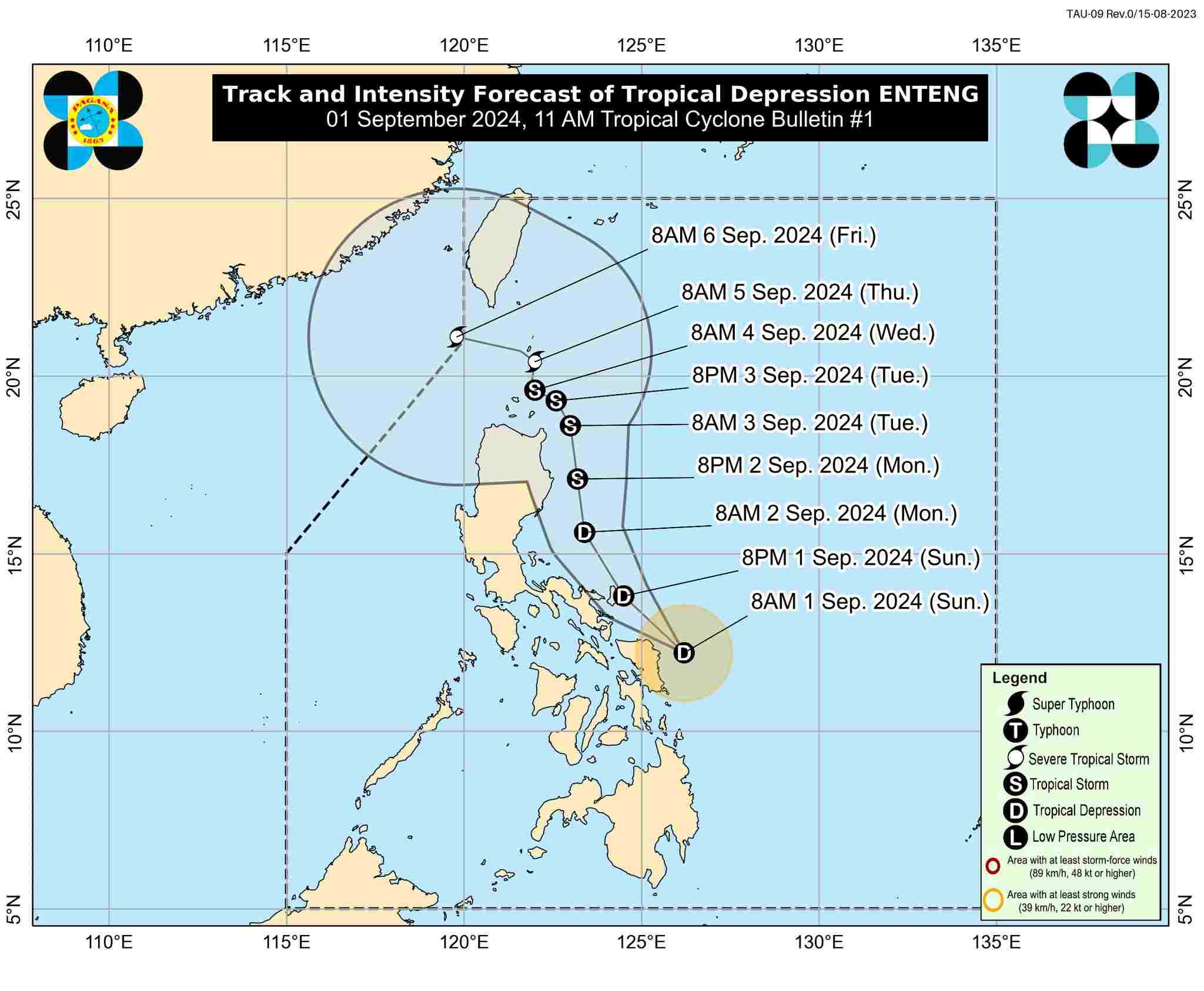 Forecast of Enteng's movements next week. Photo: PAGASA