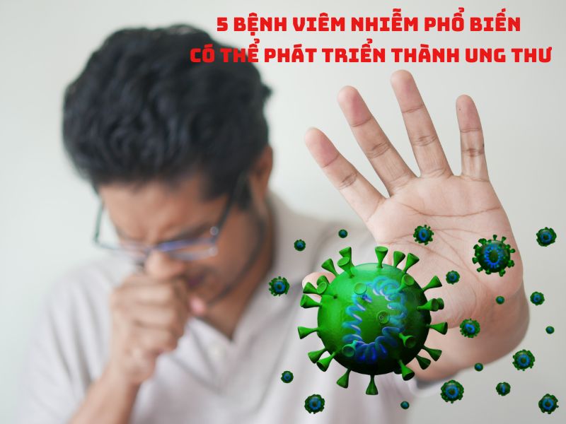 Một số bệnh viêm nhiễm phổ biến có thể phát triển thành ung thư. Đồ họa: Hạ Mây