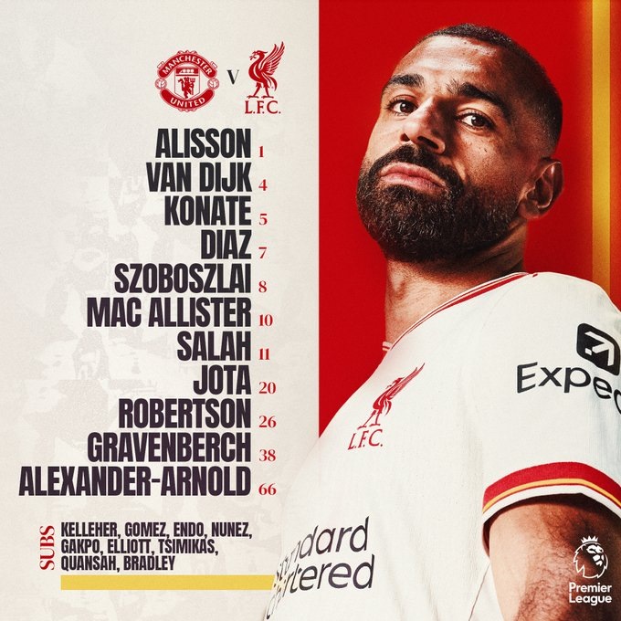 Liverpool's starting lineup. Photo: LFC