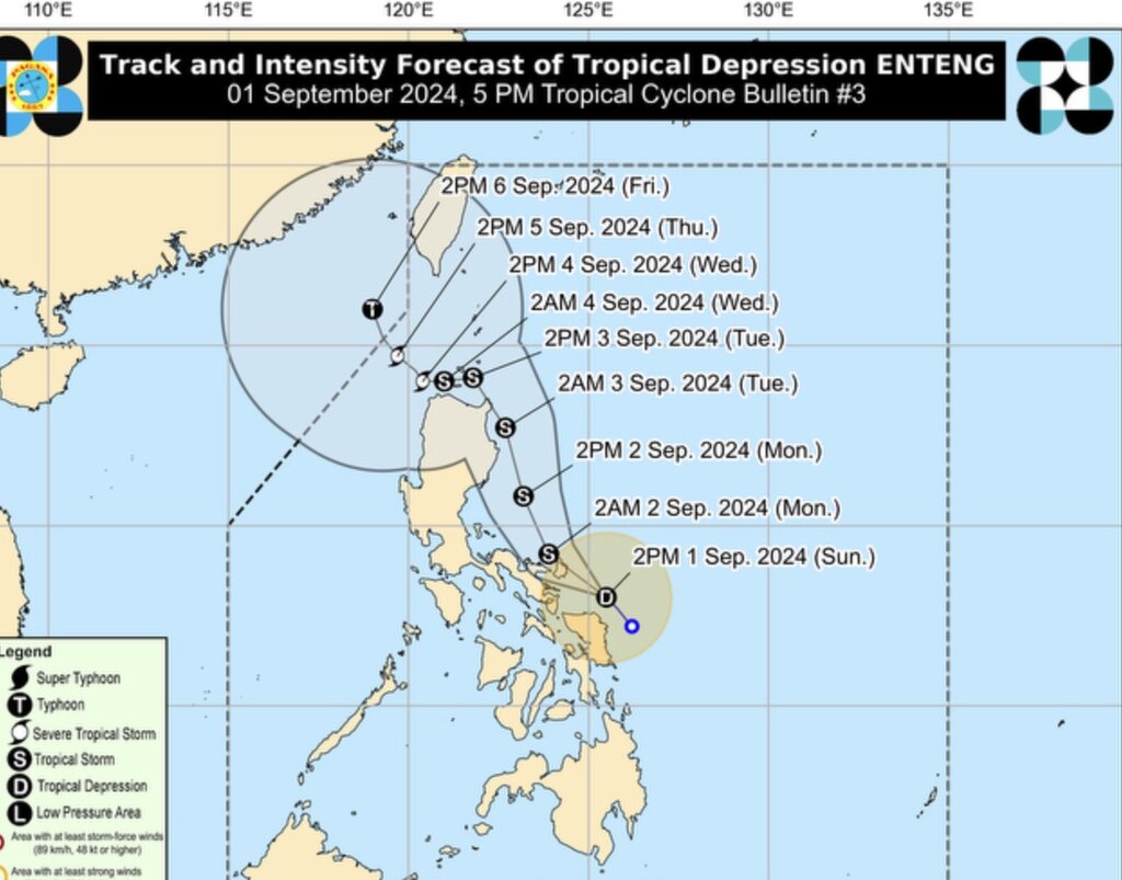 Forecast of the storm's development, expected to enter the East Sea. Photo: Photo: PAGASA