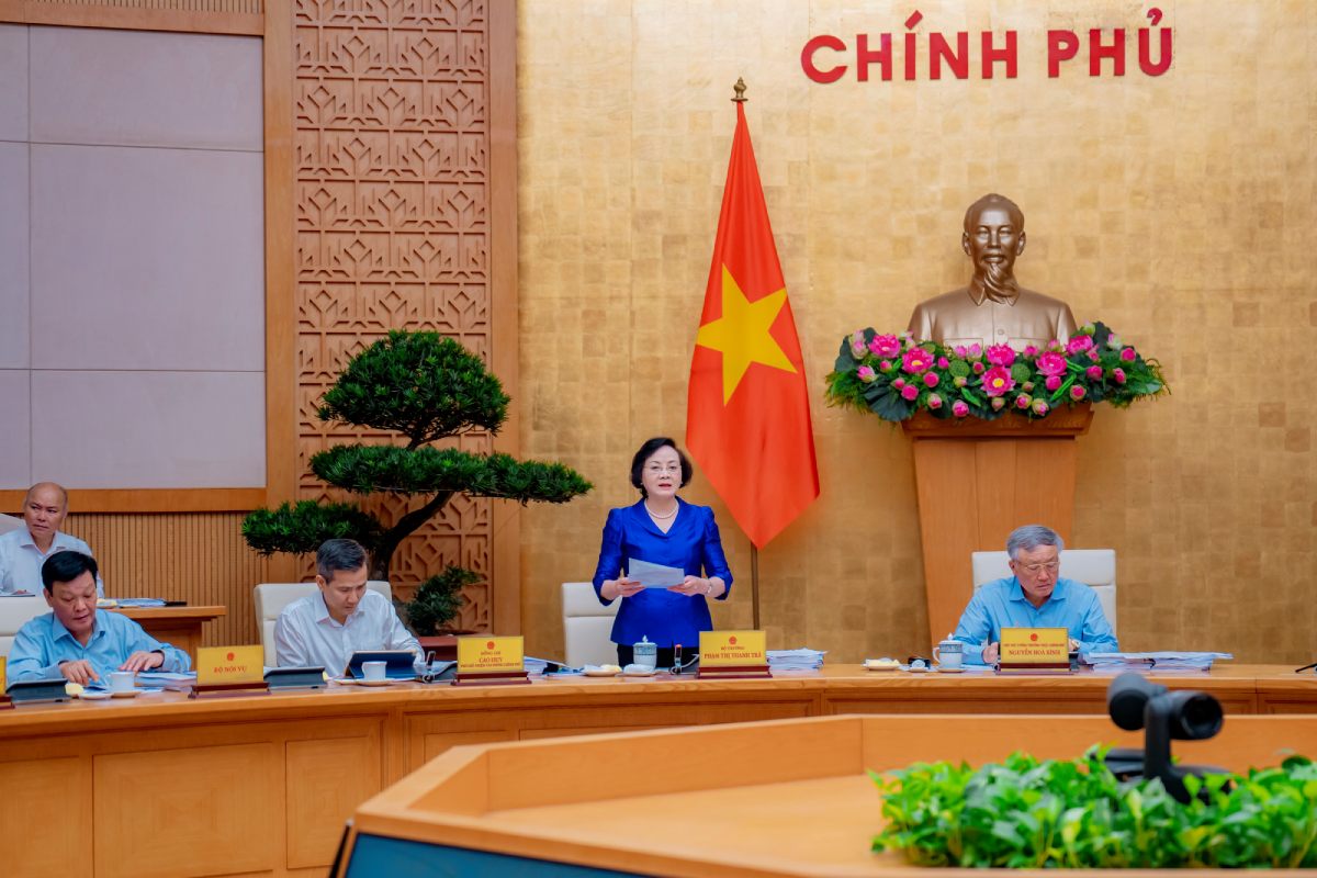 Minister of Home Affairs - Vice President of the Project Appraisal Council Pham Thi Thanh Tra speaks. Photo: Nguyen Hoang
