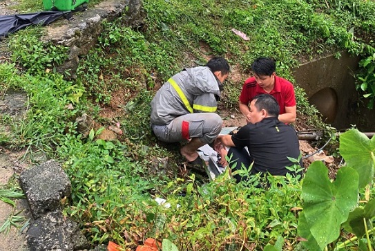 Cable welding technical team in Hoanh Bo ward on the morning of September 8.