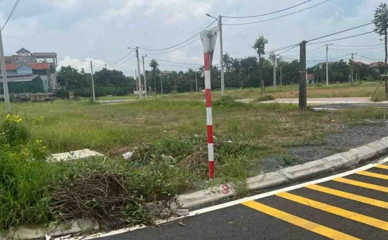 Một khu đất đấu giá tại huyện Phúc Thọ có mức giá trúng 60 triệu đồng/m2. Ảnh: Thái Huy
