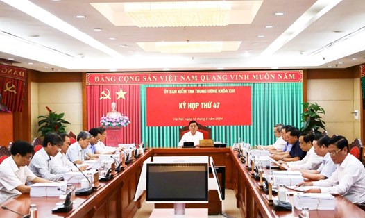 Kỳ họp thứ 47 của Ủy ban Kiểm tra Trung ương đã xem xét, thi hành kỷ luật nhiều cán bộ. Ảnh: UBKTTW