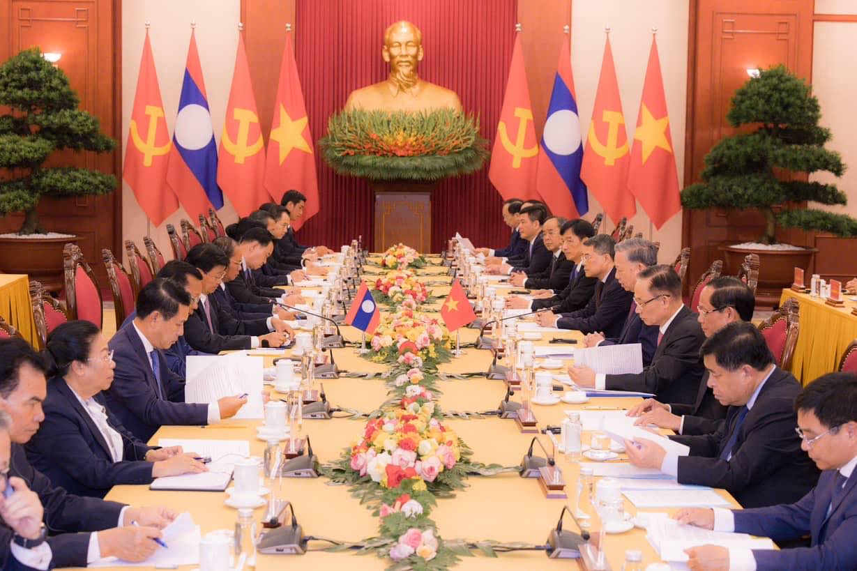 Tổng Bí thư, Chủ tịch nước Tô Lâm đã hội đàm với Tổng Bí thư, Chủ tịch nước Lào Thongloun Sisoulith. Ảnh: Hải Nguyễn