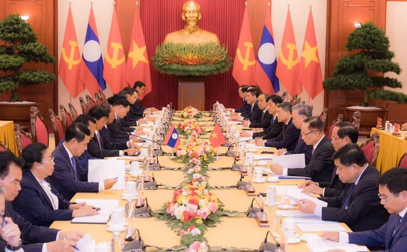 Tổng Bí thư, Chủ tịch nước Tô Lâm đã hội đàm với Tổng Bí thư, Chủ tịch nước Lào Thongloun Sisoulith. Ảnh: Hải Nguyễn