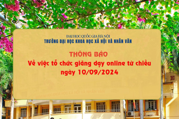 Trường đại học thông báo chuyển sang học online do mưa lũ diễn biến phức tạp sau bão số 3. Ảnh: Trang Hà