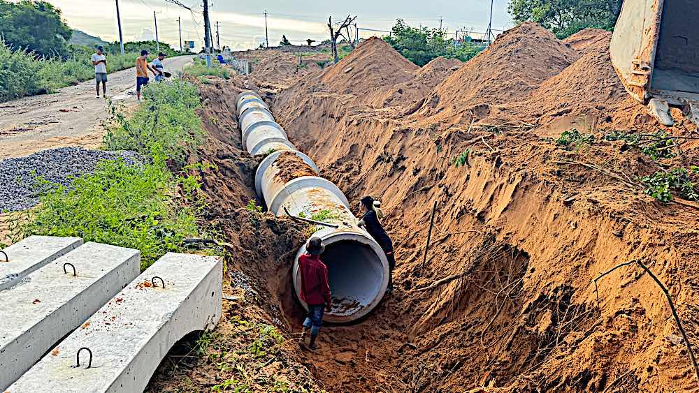 Location of drainage construction. Photo: Duy Tuan