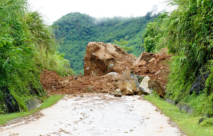 Many roads in Bac Ha were eroded due to heavy rain. Photo: Ngoc Thuy