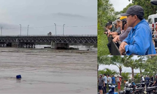 Người dân Hà Nội bồn chồn, đổ xô đi xem mực nước lũ sông Hồng