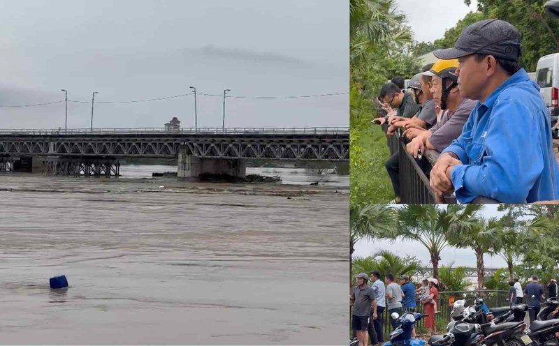 Người dân Hà Nội bồn chồn, đổ xô đi xem mực nước lũ sông Hồng