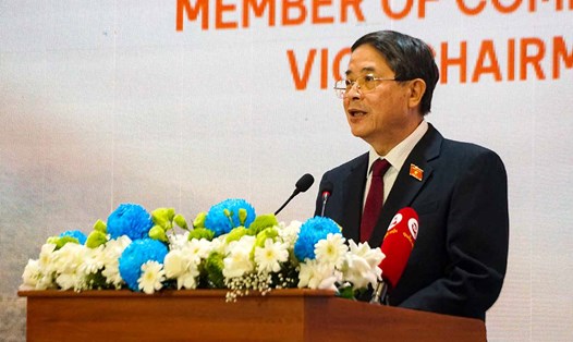 Ủy viên Trung ương Đảng, Phó Chủ tịch Quốc hội Nguyễn Đức Hải phát biểu tại Hội nghị. Ảnh: Tùng Giang
