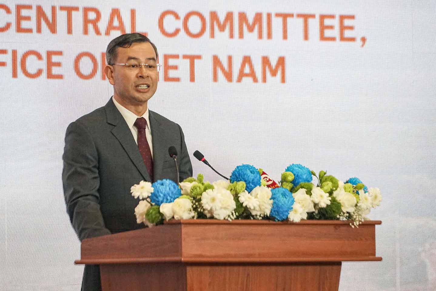 State Auditor General Ngo Van Tuan speaks at the Conference. Photo: Tung Giang