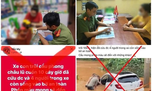 Nhiều người bị triệu tập vì đăng tải thông tin sai sự thật về bão lũ và vụ sập cầu Phong Châu. Ảnh: Công an tỉnh Phú Thọ