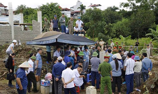 Hiện trường vụ cưỡng chế thu hồi gần 500m² đất phi nông nghiệp tại TP Điện Biên Phủ, tỉnh Điện Biên. Ảnh: Quang Đạt