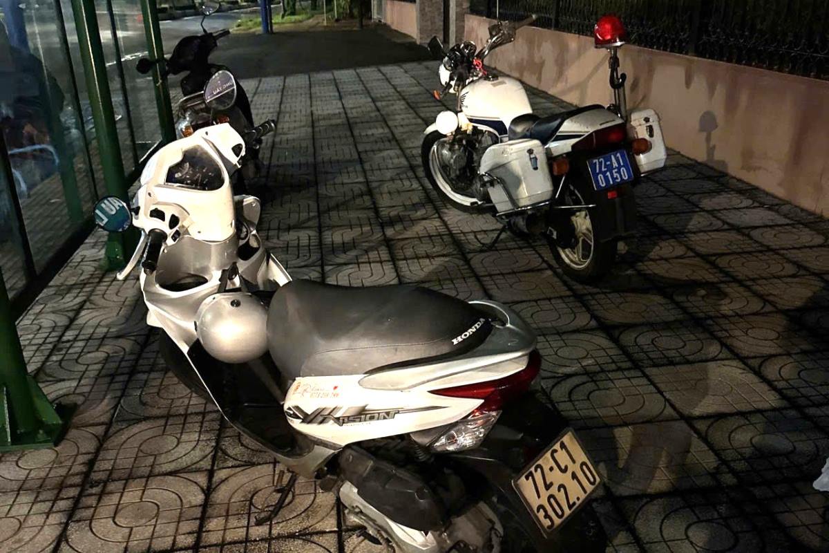 Phương tiện xe máy bị mất trộm ở Vũng Tàu được lực lượng CSGT&TT hỗ trợ tìm thấy. Ảnh: CA