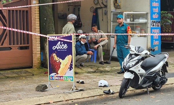 Hiện trường vụ thiếu niên bị đâm tử vong chỉ vì mâu thuẫn trên mạng xã hội. Ảnh: Công an cung cấp