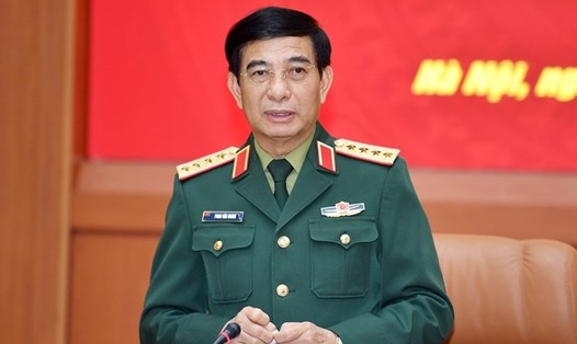 Đại tướng Phan Văn Giang gửi thư động viên cán bộ, chiến sĩ đang tham gia phòng chống, khắc phục hậu quả bão số 3. Ảnh: Trọng Hải