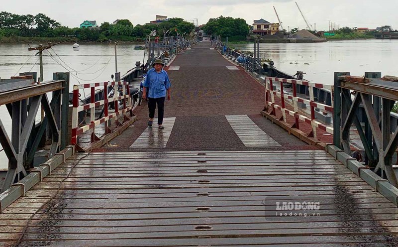 Cầu phao Ninh Cường - Nam Định. Ảnh: Lương Hà