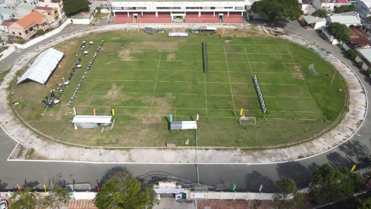 Sân vận động nơi tổ chức thi đấu Giải vô địch các đội mạnh bắn cung Quốc gia 2024. Ảnh: Thành An