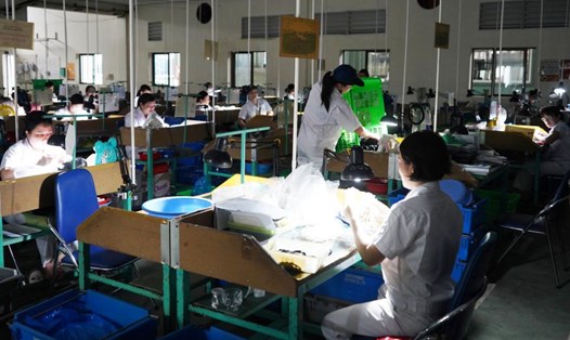 Công ty TNHH Daito Rubber (KCN Nhật Bản Hải Phòng) duy trì sản xuất trong thời gian khắc phục hậu quả do bão. Ảnh: Mai Dung