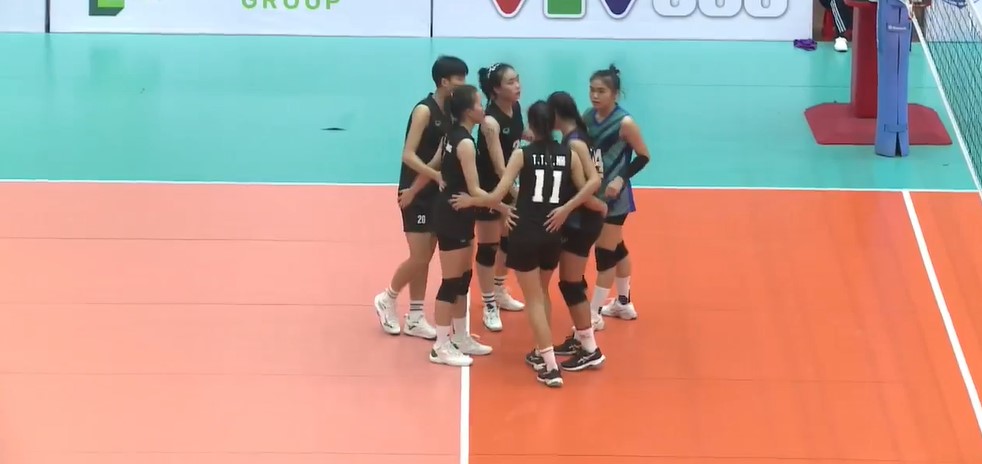 Doi nu Thai Nguyen da thang 2 tran voi cung ti so 3-0. Anh: VTV Cab