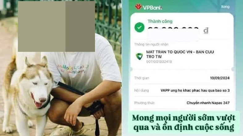 Một TikToker bị phát hiện đăng số tiền sai sự thật sau khi danh sách tiền ủng hộ được Mặt trận Tổ quốc Việt Nam sao kê. Ảnh: Chụp màn hình