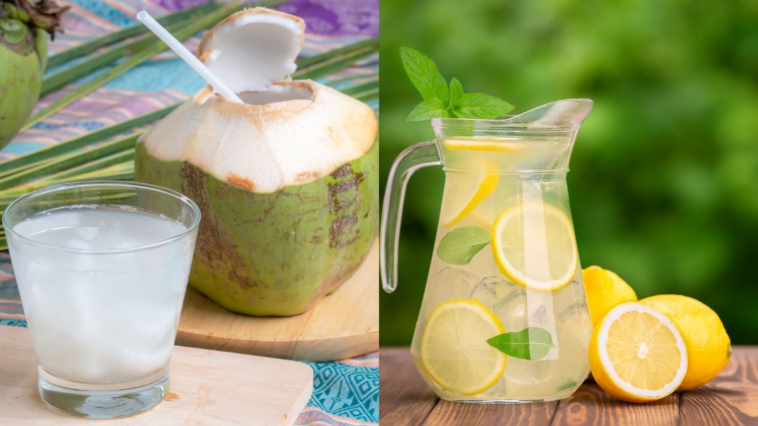 Uống nước dừa, nước chanh tốt cho sức khỏe. Ảnh: Thanh Thanh 